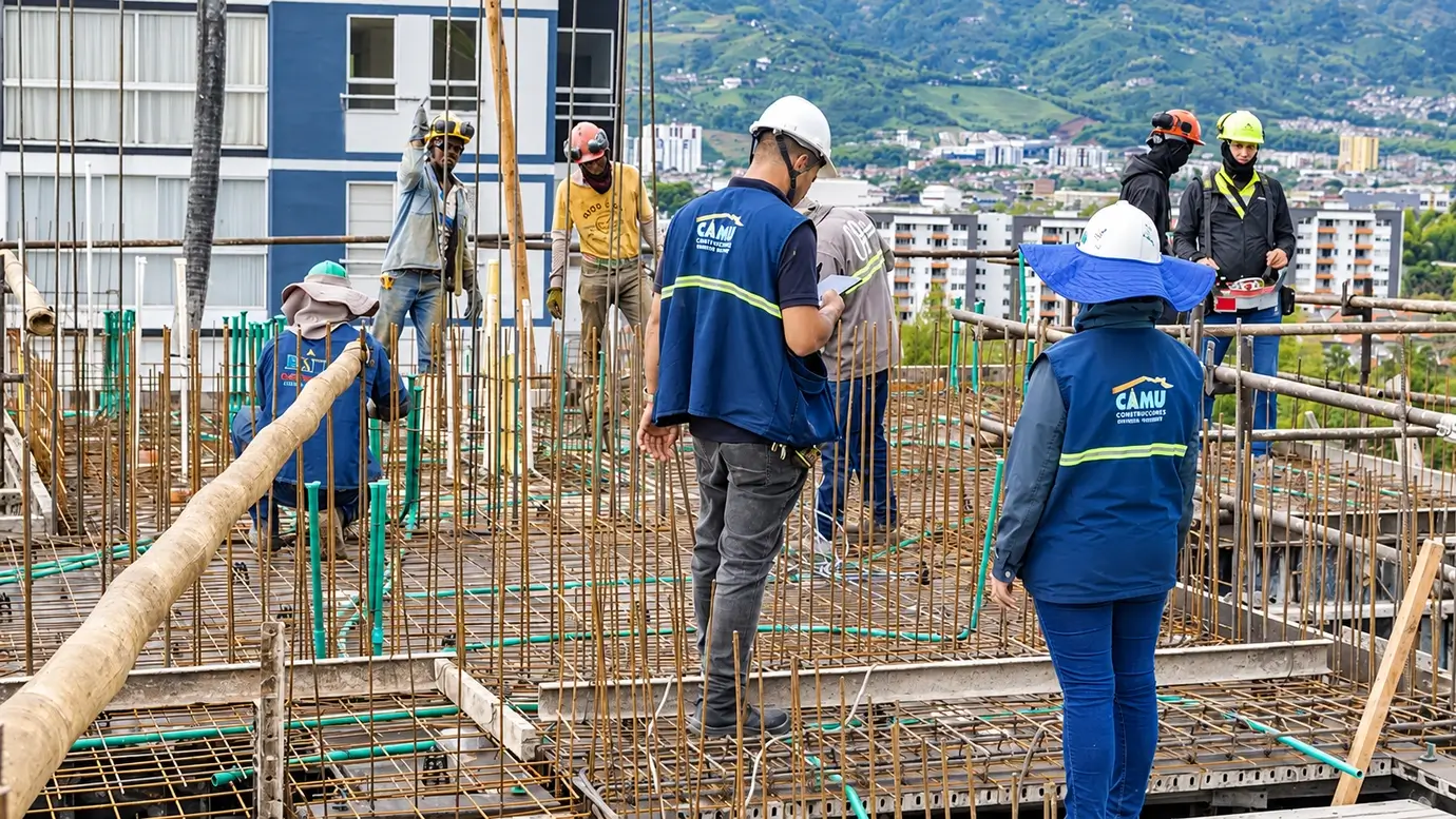 Sistema constructivo industrializado en obra de vivienda