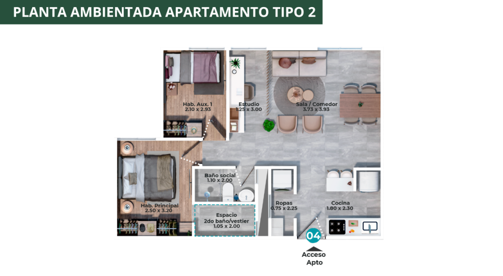 PLATA AMBIENTADA APTO TIPO 2