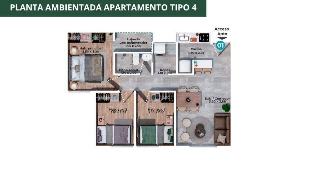 PLATA AMBIENTADA APTO TIPO 4